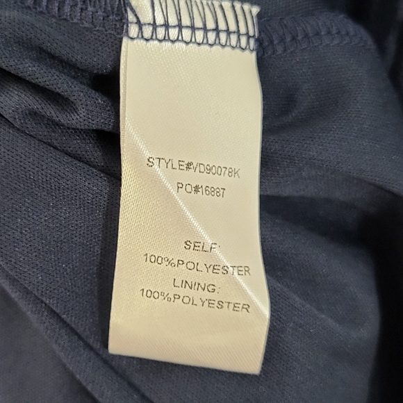 PinkBlush Navy Blue Lace Mesh Overlay Maxi Dress Large - Picture 9 of 10